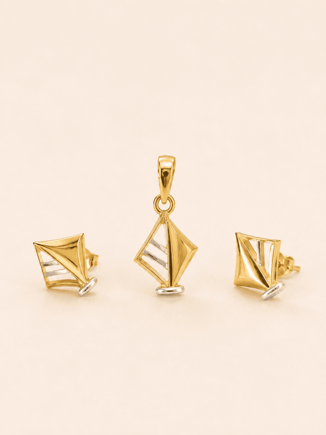 Striped Gold Drop Earrings